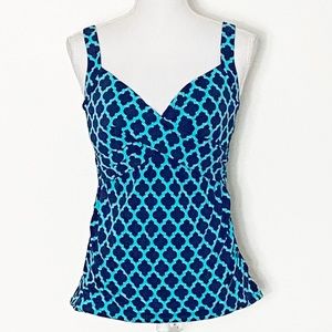 ✔️LANDS’ END|Wrap Underwire Tankini Top|Medium